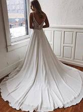 Cheap Spaghetti Straps Lace See Through Wedding Dresses Online,Cheap Unique Bridal Dresses